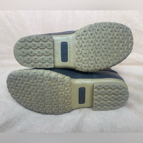 LL Bean Duck Boot Womens Size 7 Lace Up 10” brown Leather Shearling Lined - Picture 5 of 8